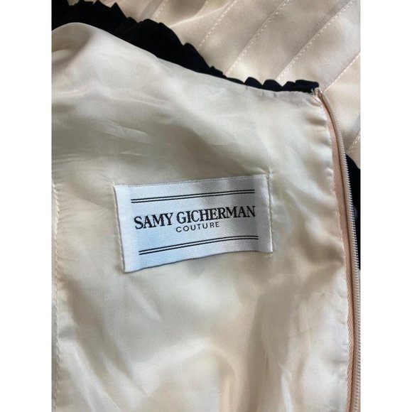 SAMY GICHERMAN COUTURE PLEATED BEIGE DRESS XL - Picture 10 of 15